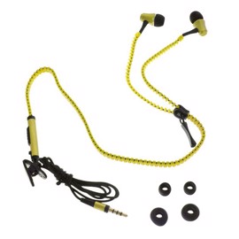 Headset Høretelefoner til iPhone iPad iPod Smartphone - Zipper - Gul